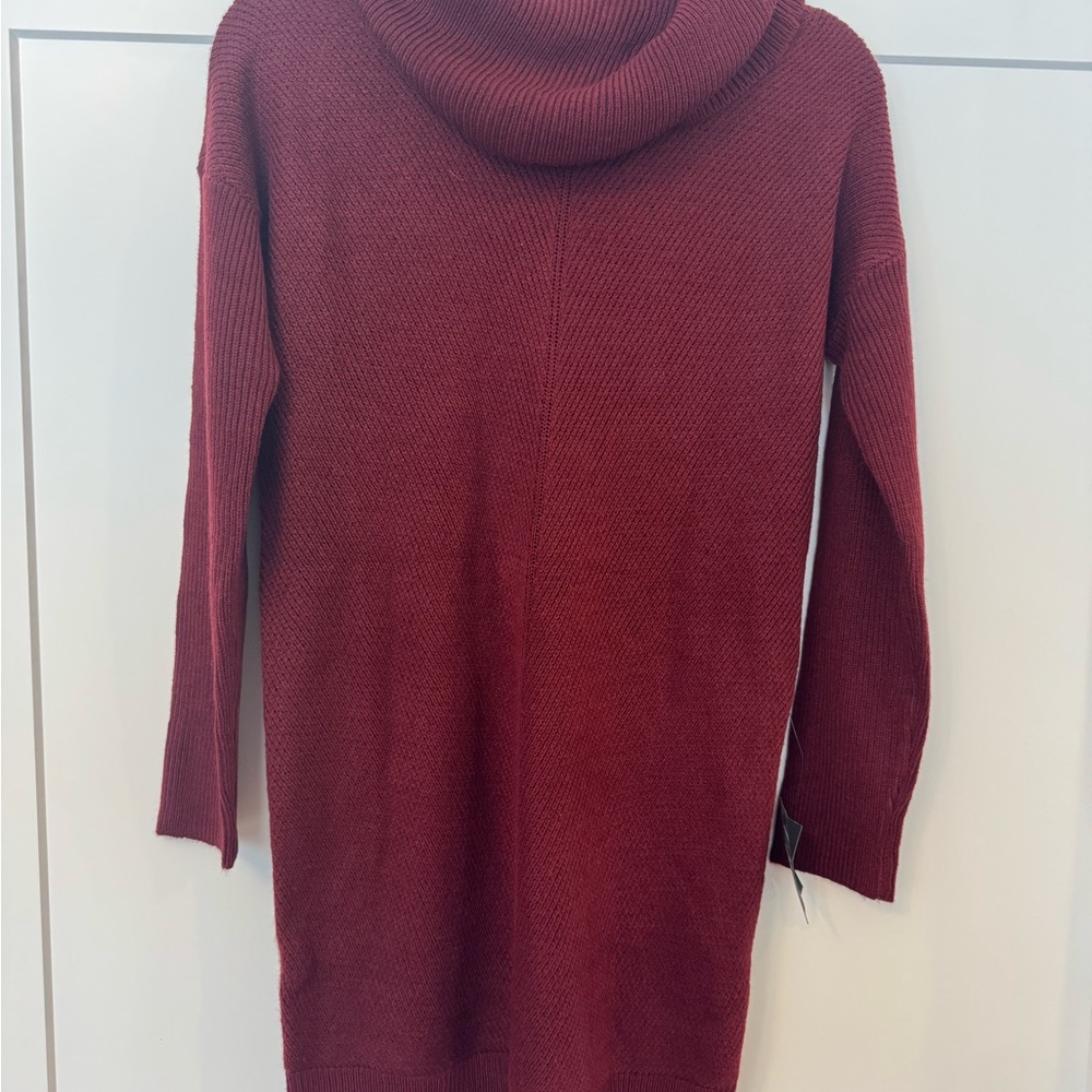 Lulus NWT Tea Reader Burgundy Mini Sweater Dress. Size XS.